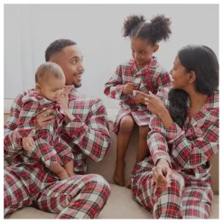 New Petit Lem Pyjama 1 Pièce Tartan Flanelle Fibres Recyclées | Rouge