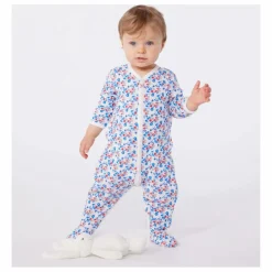 Petit Bateau Pyjamas Et Bodies|Pyjamas, Sous-Vêtements|Pyjama à Pieds Minibloom Lyocell |