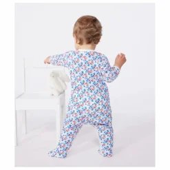 Petit Bateau Pyjamas Et Bodies|Pyjamas, Sous-Vêtements|Pyjama à Pieds Minibloom Lyocell |