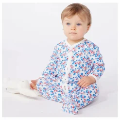 Petit Bateau Pyjamas Et Bodies|Pyjamas, Sous-Vêtements|Pyjama à Pieds Minibloom Lyocell |