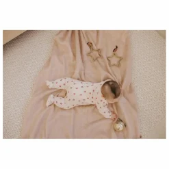 Petit Lem Pyjama Avec Pieds Fleuri Coton Bio | Rose pâle Sale