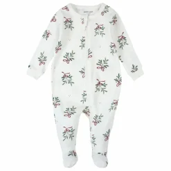Hot Petit Lem Pyjama Avec Pieds Gui Coton Bio | Blanc