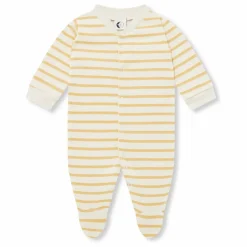 Outlet Sleepy Doe Pyjama avec pieds Rayé Coton Bio | Jaune