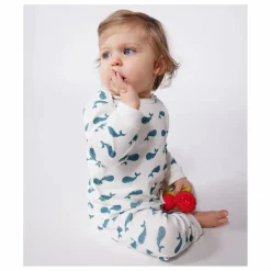 Petit Bateau Pyjama Bobi Coton Bio | Blanc Clearance