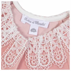 Outlet Tartine et Chocolat Pyjama Col Dentelle | Rose pêche