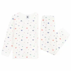 Petit Bateau Pyjama Cœurs Coton Bio | Blanc