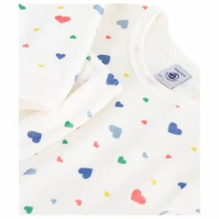 Petit Bateau Pyjama Cœurs Coton Bio | Blanc