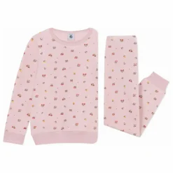 Enfant Petit Bateau Nuit, Sous-Vêtements|Pyjama Cœurs et Fleurs Coton Bio |
