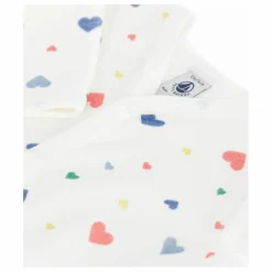 Petit Bateau Pyjama Dors Bien Avec Pieds Cœurs Coton Bio | Blanc