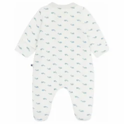 Petit Bateau Pyjama Dors Bien Col Baleines Coton Bio | Blanc Clearance