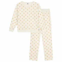 Femme Petit Bateau Pyjama Droit Cœurs Pailletés Coton Bio |