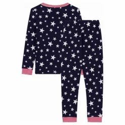 Enfant Petit Bateau Nuit, Sous-Vêtements|Nuit, Sous-Vêtements|Pyjama Etoiles Col Rayé Coton Bio |