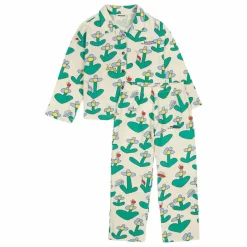 Bobo Choses Pyjama Fleuri Coton Bio | Ecru Clearance