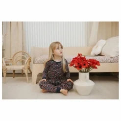Petit Lem Pyjama Fleuri Coton Bio | Bleu marine Online