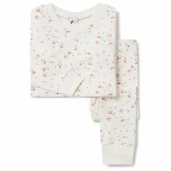Sleepy Doe Pyjama Fleuri Coton Bio | Ecru Clearance