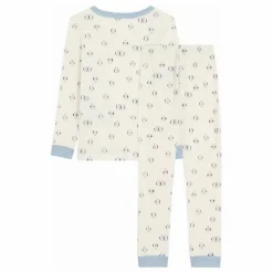 Petit Bateau Pyjama Oiseaux Col Rayé Coton Bio | Ecru Online