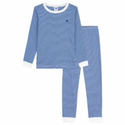 Enfant Petit Bateau Pyjama Rayé Bords Contrastés Coton Bio |