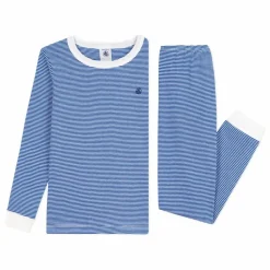 Enfant Petit Bateau Pyjama Rayé Bords Contrastés Coton Bio |