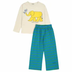 Bobo Choses Pyjama Rayé Eléphant Coton Bio | Bleu