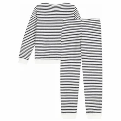 Petit Bateau Pyjama Rayé Eponge | Ecru Discount
