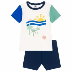 Online Petit Bateau Pyjashort Brooklyn Coton Bio | Ecru