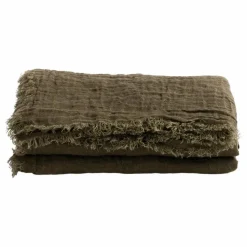 Maison de Vacances Rideau Vice Versa frangé en gaze de Lin lavé |