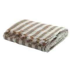 Maison de Vacances Rideau Vice Versa frangé en gaze de lin bayadère |