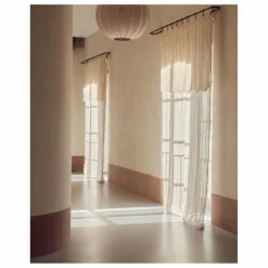 Maison de Vacances Rideau Vice Versa frangé en gaze de lin bayadère |