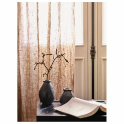 Sale Maison de Vacances Rideau Vice Versa frangé en gaze de Lin lavé | Havane