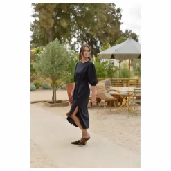 Marlot Paris Robe Aime Seersucker - Collection Femme | Noir Discount