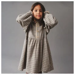 New Wheat Robe Alissa Carreaux Coton Bio | Beige