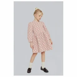 Enfant Mipounet Robe Anita Fleurie Jacquard Coton Bio |