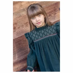 Online Bonton Robe Babouchka Velours Côtelé | Vert foncé