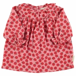 Piupiuchick Robe Bébé Pomme Gaze de Coton Bio | Rose