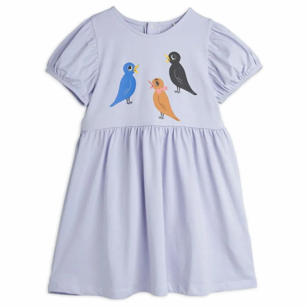 Enfant Mini Rodini Robes, Combinaisons|Robes|Robe Birds Coton Bio | Lilas