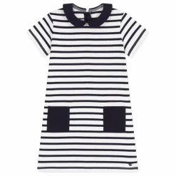 Petit Bateau Robe Birthday Coton Bio | Bleu marine Sale