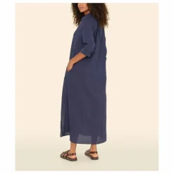 Hot Xirena Robe Boden Popeline de Coton | Bleu marine