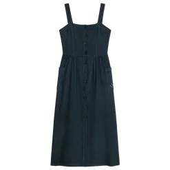 Bobo Choses Robe Boutonnée Coton et Lin - Collection Femme | Bleu nuit