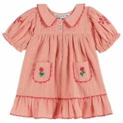 Emile et Ida Robe Brodée | Rose pêche New