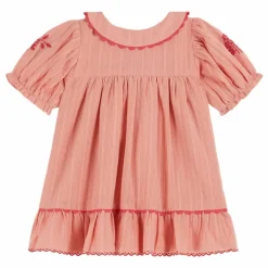 Emile et Ida Robe Brodée | Rose pêche New