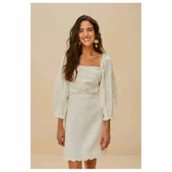 Femme Farm Rio Robes, Combinaisons|Robe Brodée Lin |