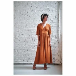 Online Emile et Ida Robe Bruna Gaze de Coton | Curcuma