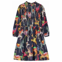 Maison Mangostan Robe Carnival Coton Bio | Bleu marine Clearance