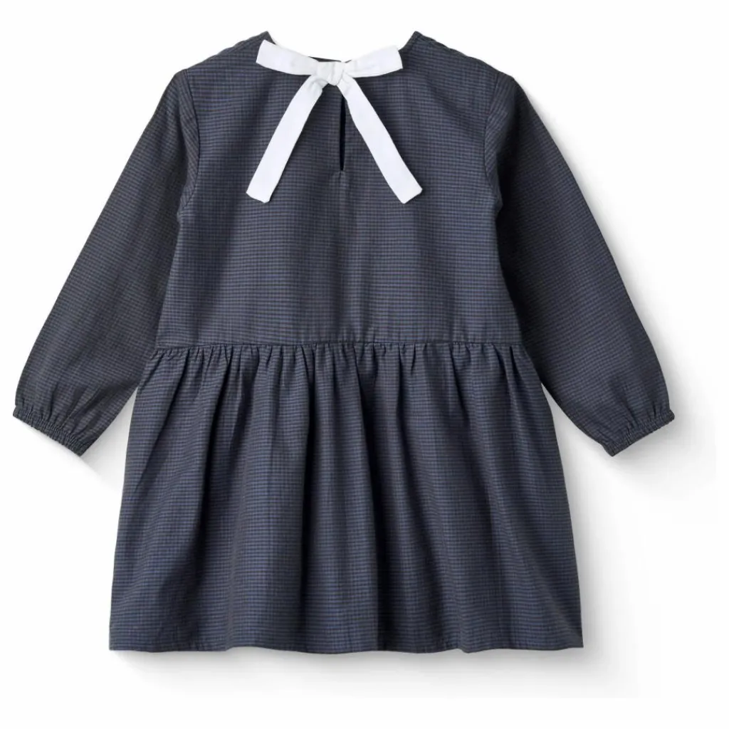 Online Copenhagen Colors Robe Carreaux Coton Bio | Bleu marine