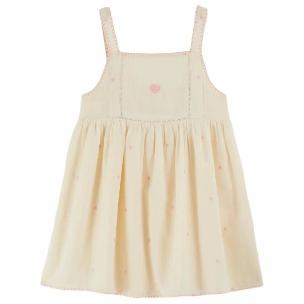 Emile et Ida Robe Coeur Brodée | Ecru New