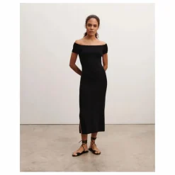 Bompard Robe Col Bardot Soie et Cachemire | Noir