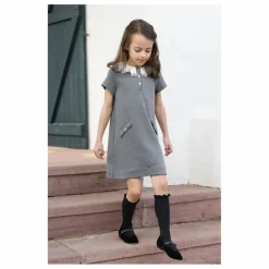 Discount Tartine et Chocolat Robe Col Claudine | Gris