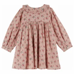 New Emile et Ida Robe Col Claudine Fleurie | Rose
