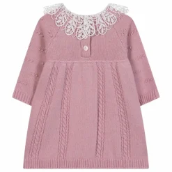 Tartine et Chocolat Robe Col Dentelle Laine | Rose pâle Best
