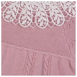 Tartine et Chocolat Robe Col Dentelle Laine | Rose pâle Best